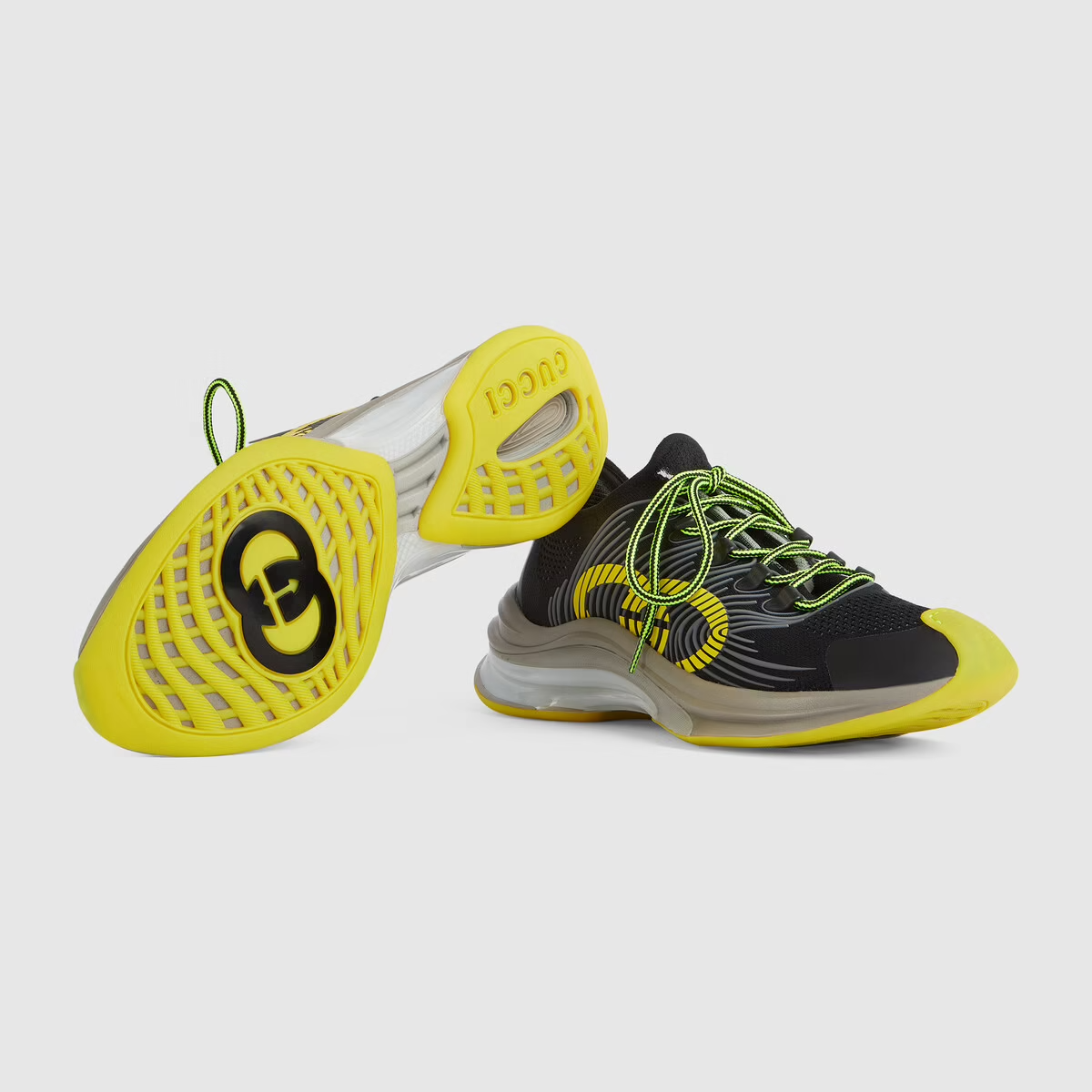  Giày Nam Gucci Run Sneaker Technical Knit Fabric 'Black' 