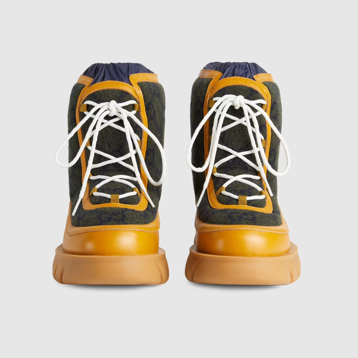  Giày Nam Gucci GG Ankle Boot GG Wool Leather 'Light Brown' 