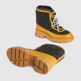  Giày Nam Gucci GG Ankle Boot GG Wool Leather 'Light Brown' 