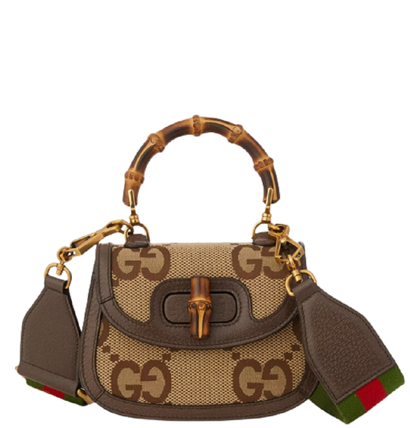  Túi Gucci Nữ Bamboo 1947 Jumbo GG Mini Bag Camel ‎ 