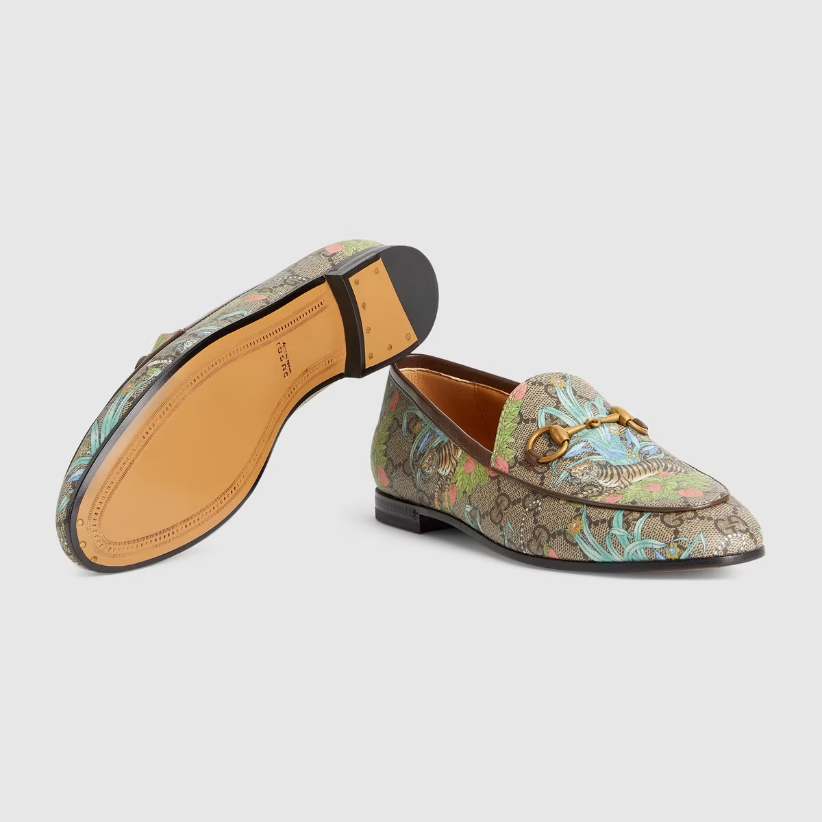  Giày Nữ Gucci Tiger Jordaan Loafer 'Beige' 