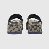  Dép Nữ Gucci GG Platform Slide Sandal 'Beige Blue' 