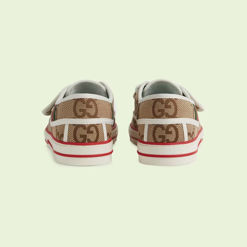  Giày Nam Gucci Tennis 1977 'Beige Ebony Jumbo GG Canvas' 