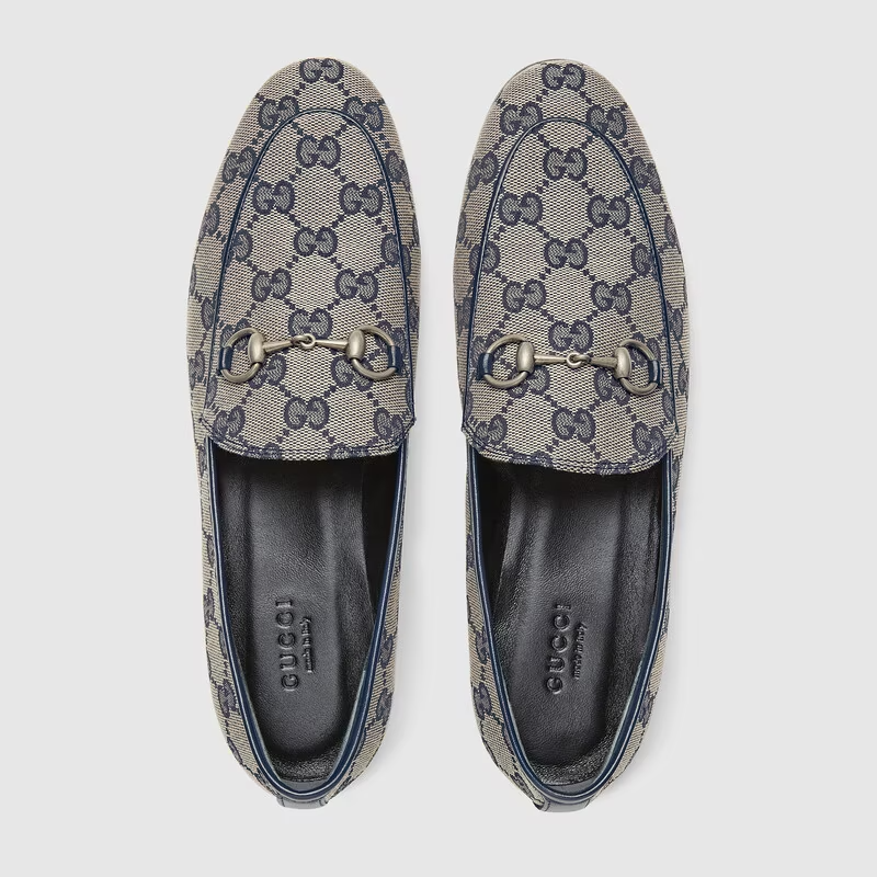  Giày Nữ Gucci Jordaan GG Loafer 'Beige Blue' 