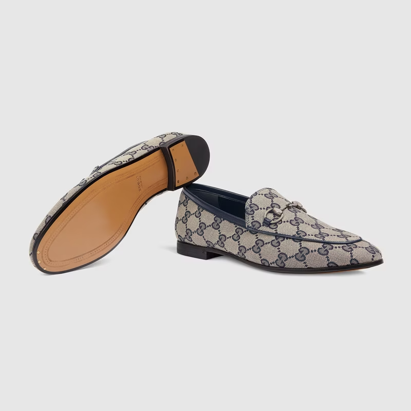  Giày Nữ Gucci Jordaan GG Loafer 'Beige Blue' 