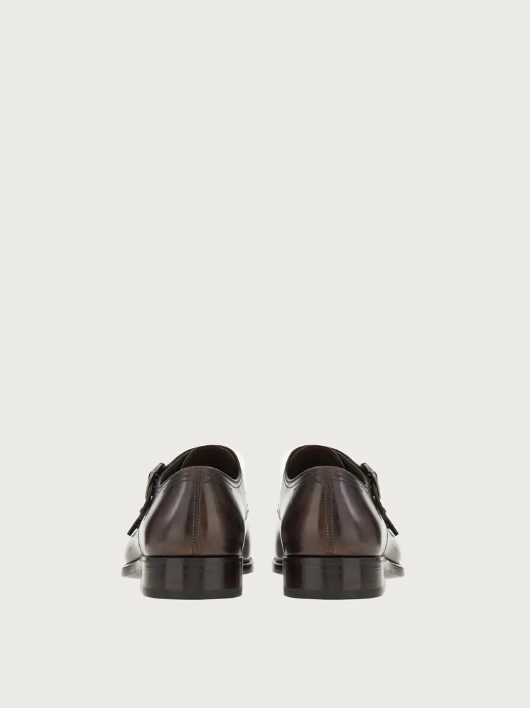  Giày Salvatore Ferragamo Nam Double Monkstrap Stone 'Brown' 