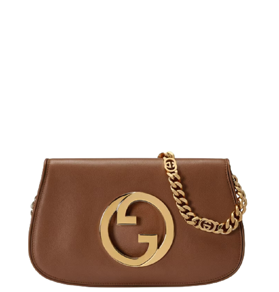  Túi Gucci Nữ Blondie Medium Shoulder Bag Brown Gold ‎ 