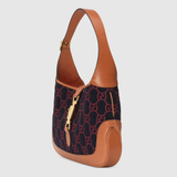  Túi Nữ Gucci Jackie 1961 GG Wool Fabric 'Blue Red' ‎ 