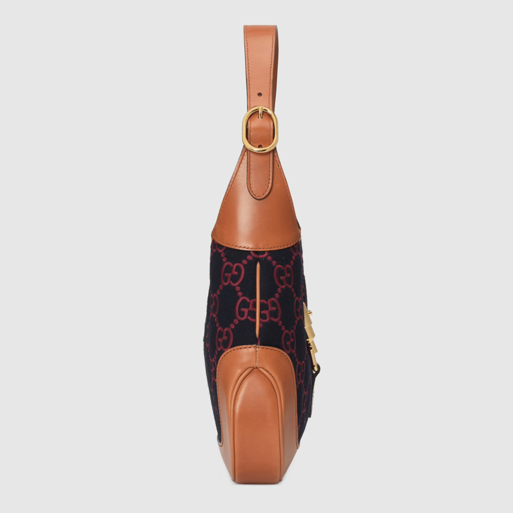  Túi Nữ Gucci Jackie 1961 GG Wool Fabric 'Blue Red' ‎ 