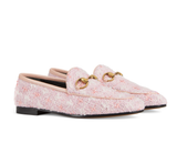  Giày Nữ Gucci Jordaan Tweed Loafers In 'Light Pink Tweed' 