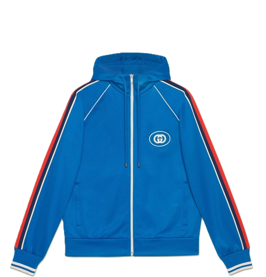  Áo Gucci Logo Print Hoodie 'Blue' 