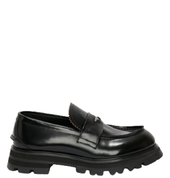  Giày Nam Alexander McQueen Seal Logo Loafer 'Black Silver' 