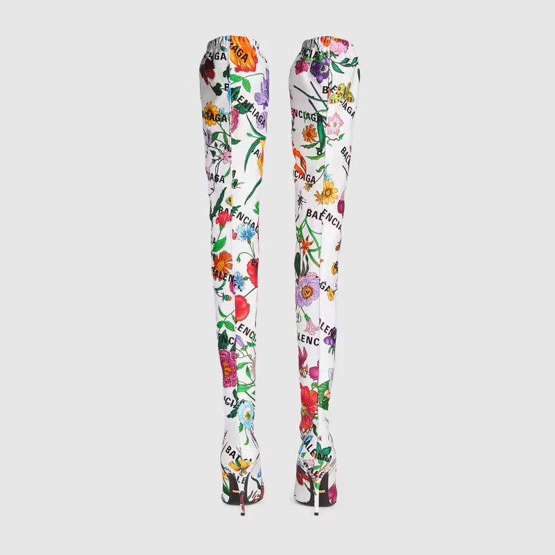  Giày Nữ Gucci The Hacker Project Knife Boots Balenciaga Flora Print 'Black Jersey' 