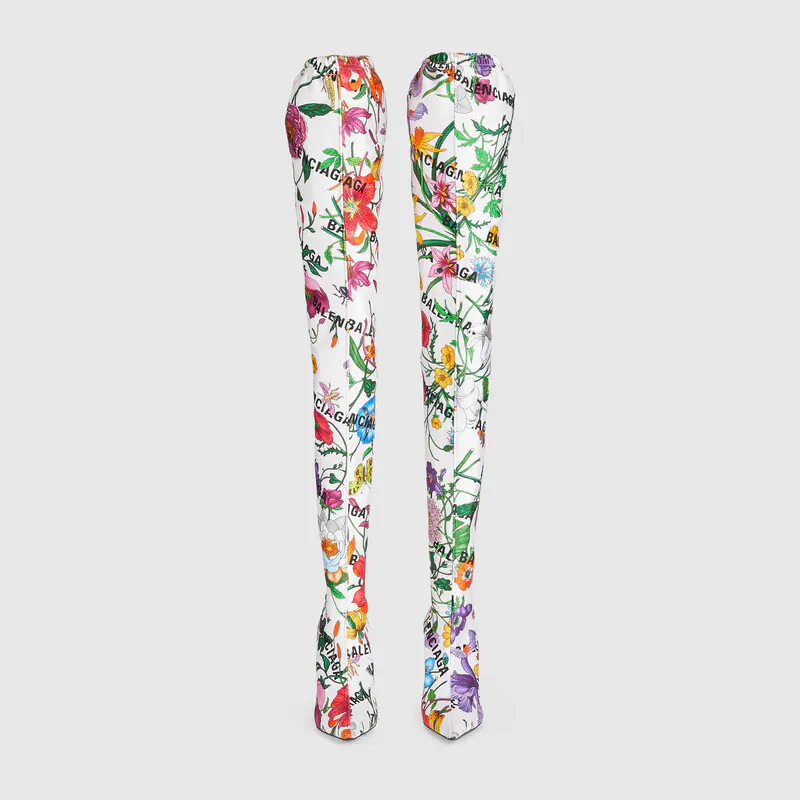  Giày Nữ Gucci The Hacker Project Knife Boots Balenciaga Flora Print 'Black Jersey' 