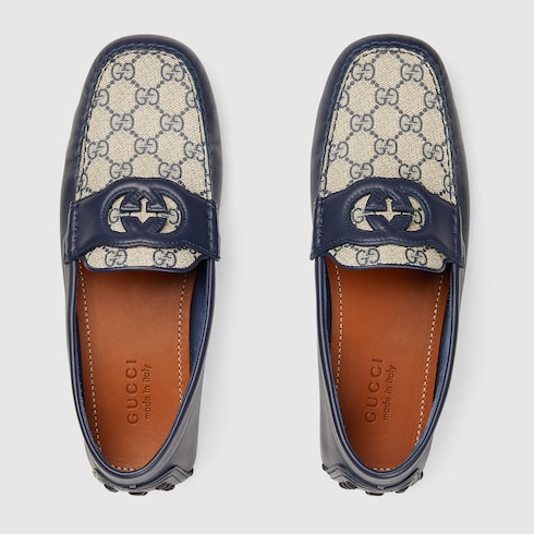  Giày Nam Gucci Interlocking G Driver 'Dark Blue' 