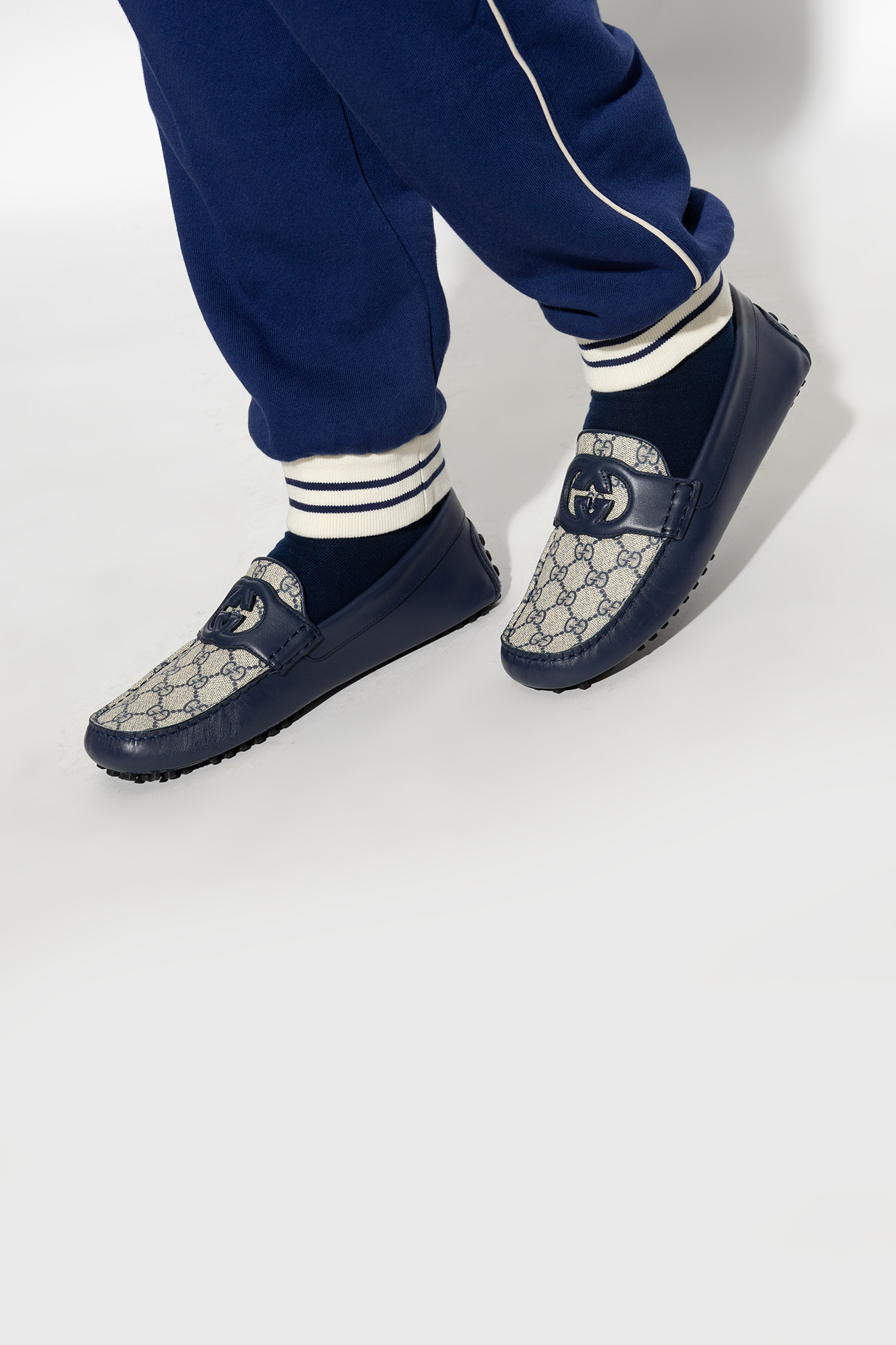  Giày Nam Gucci Interlocking G Driver 'Dark Blue' 