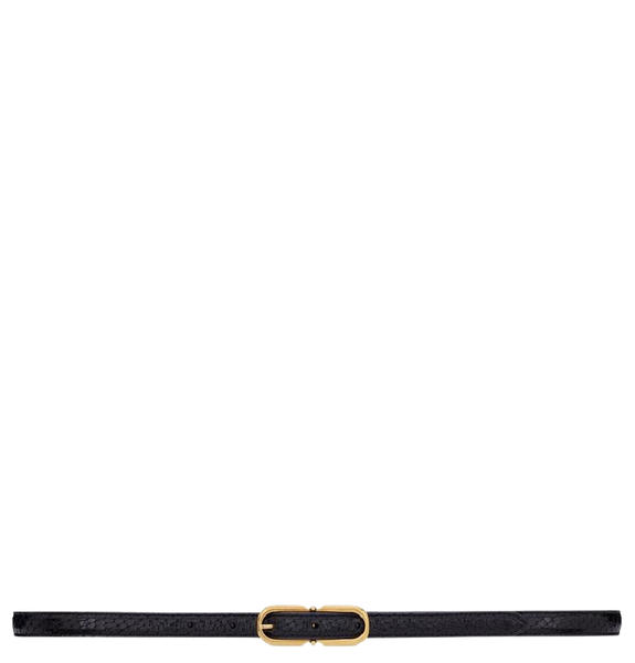 Thắt Lưng Nam Saint Laurent Allongee Buckle Thin Belt In Viper-Embossed Leather 'Black' 