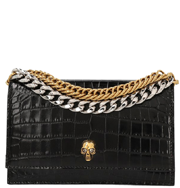  Túi Nữ Alexander McQueen Small Skull Bag Chain 'Black' 