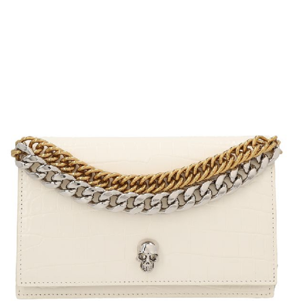  Túi Nữ Alexander McQueen Small Skull Bag With Chain 'Ivory' 