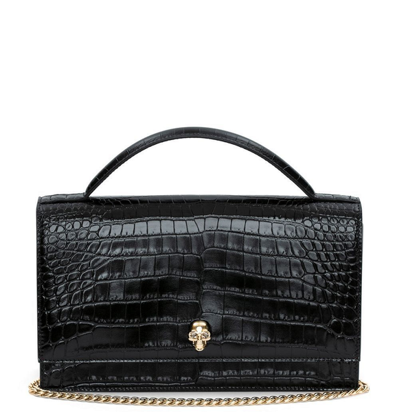  Túi Nữ Alexander McQueen Top Handle Skull Bag 'Black' 