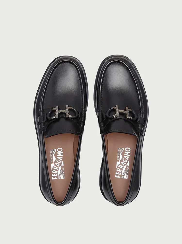  Giày Salvatore Ferragamo Nam Loafer With Gancini Ornament 'Black' 