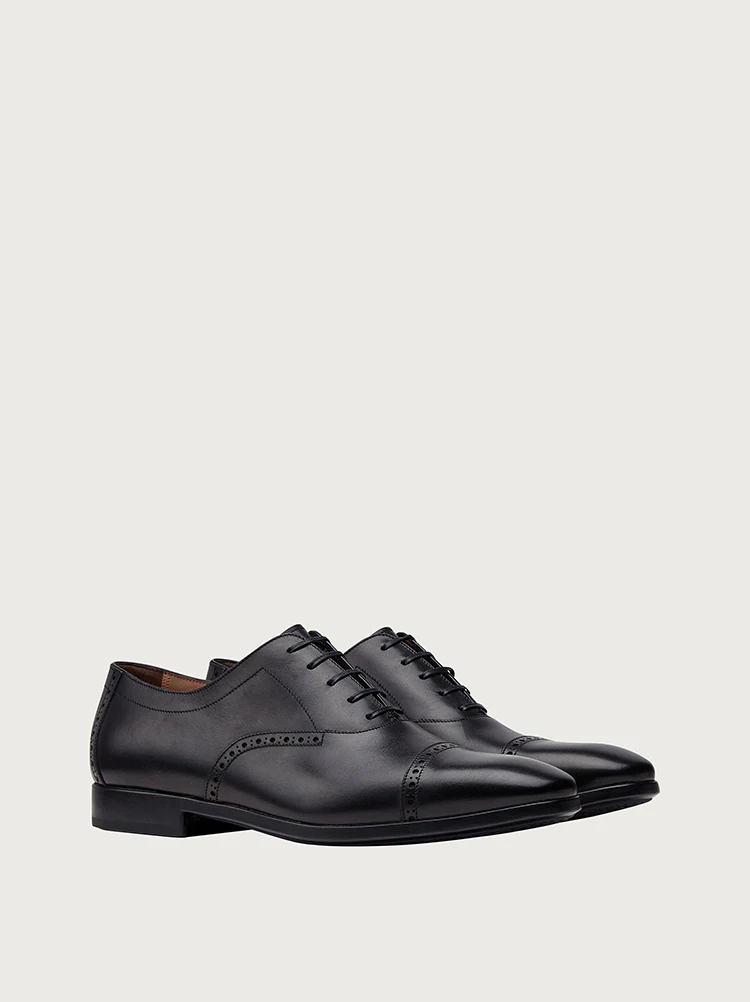  Giày Salvatore Ferragamo Nam Plain Toe Oxford 'Black' 