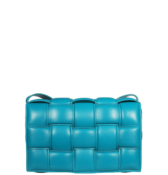  Túi Nữ Bottega Veneta Padded Intreccio Leather Ccross-body Bag 'Blue' 