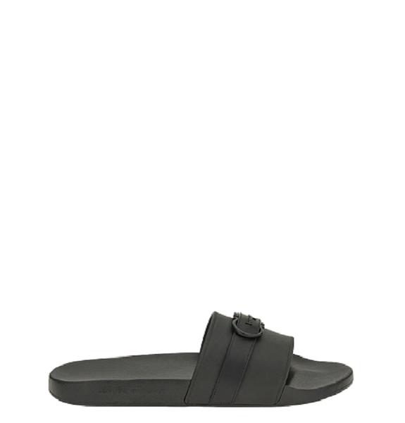  Dép Salvatore Ferragamo Nam Gancini Slide Black 