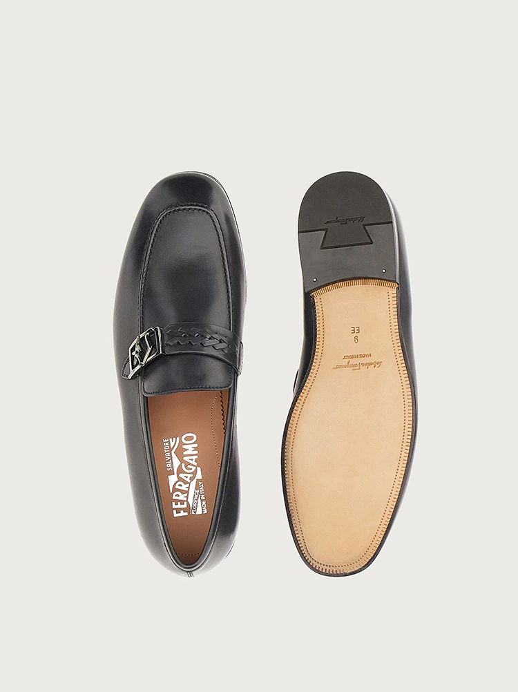  Giày Salvatore Ferragamo Nam Loafer With SF Ornament Stromboli 'Sand' 