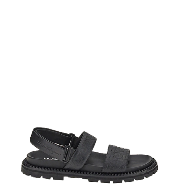  Dép Salvatore Ferragamo Nam Gancini Sandal Black 