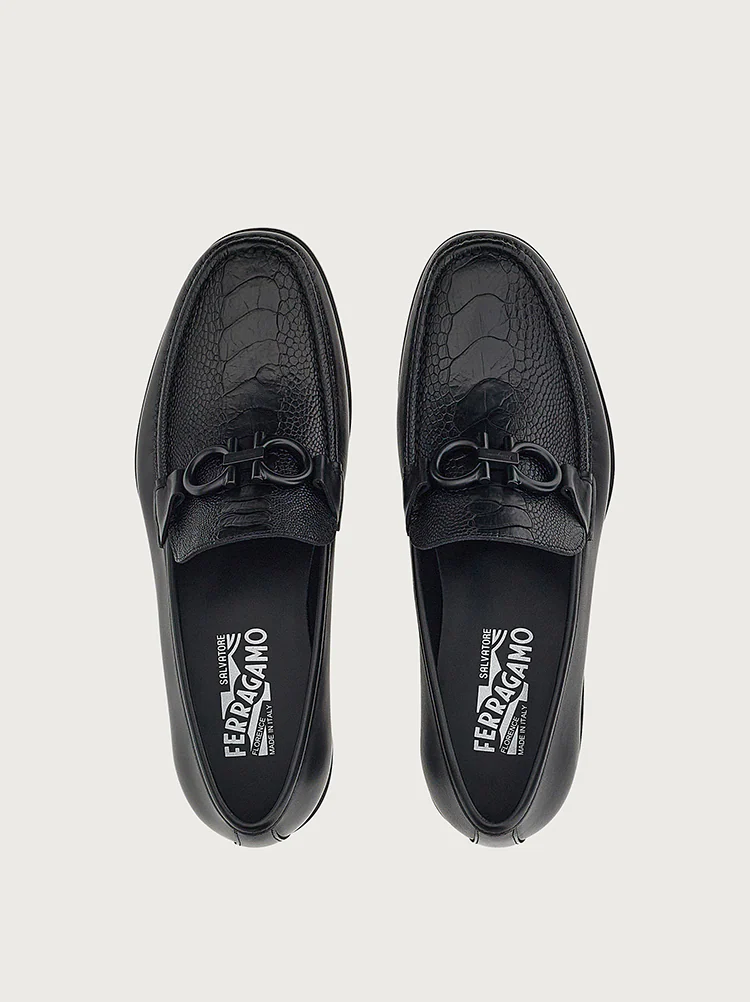  Giày Salvatore Ferragamo Nam Loafer With Gancini Ornament 'Black' 
