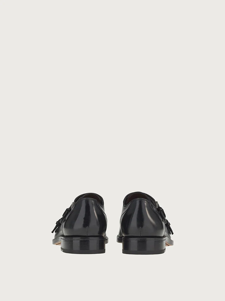  Giày Salvatore Ferragamo Nam Double Monkstrap 'Black' 