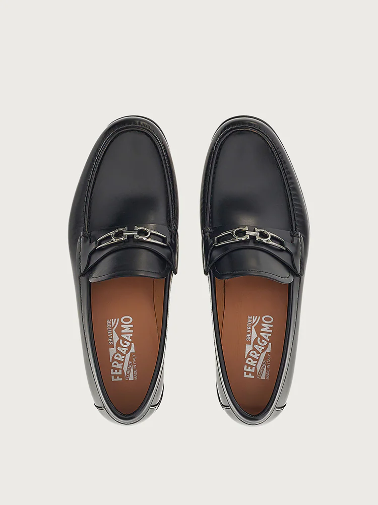  Giày Salvatore Ferragamo Nam Loafer With Gancini Ornament 'Black' 
