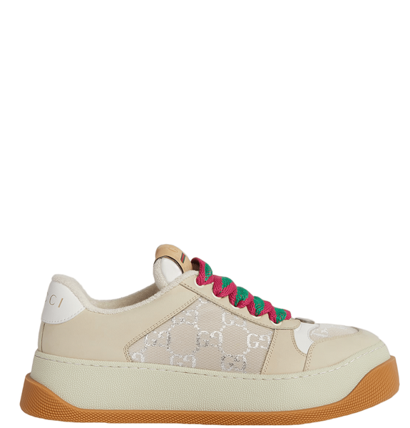  Giày Nữ Gucci Double Screener Woven Trainers 'Beige Comb' 