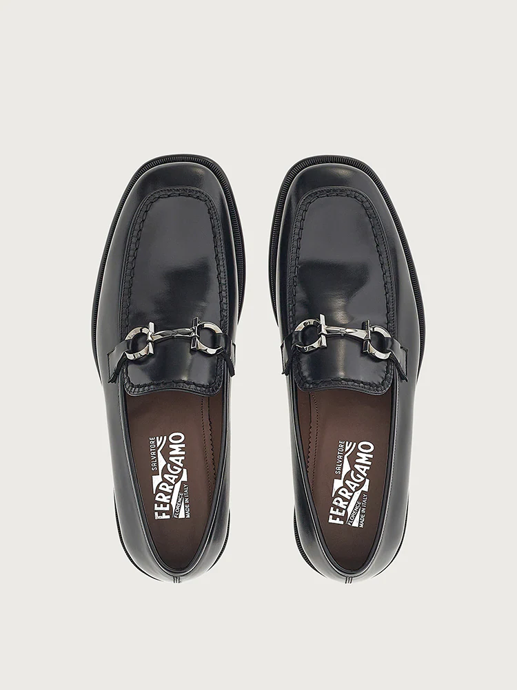  Giày Salvatore Ferragamo Nam Loafer With Gancini Buckle Ornament Calf Leather 'Black' 