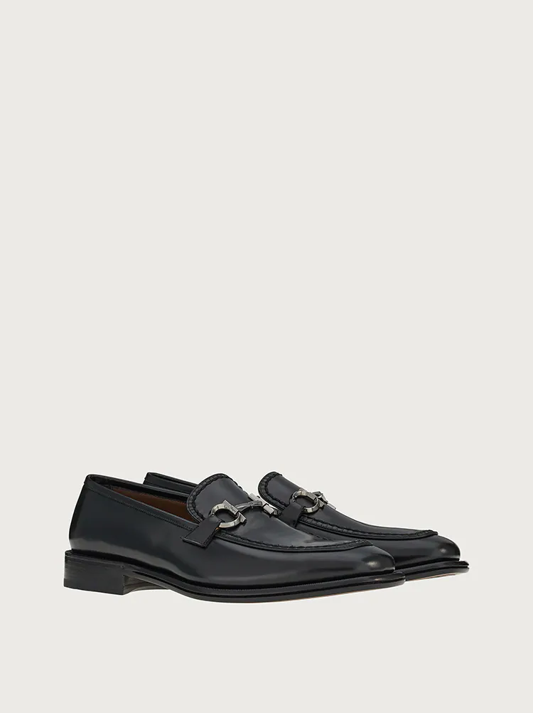  Giày Salvatore Ferragamo Nam Loafer With Gancini Buckle Ornament Calf Leather 'Black' 
