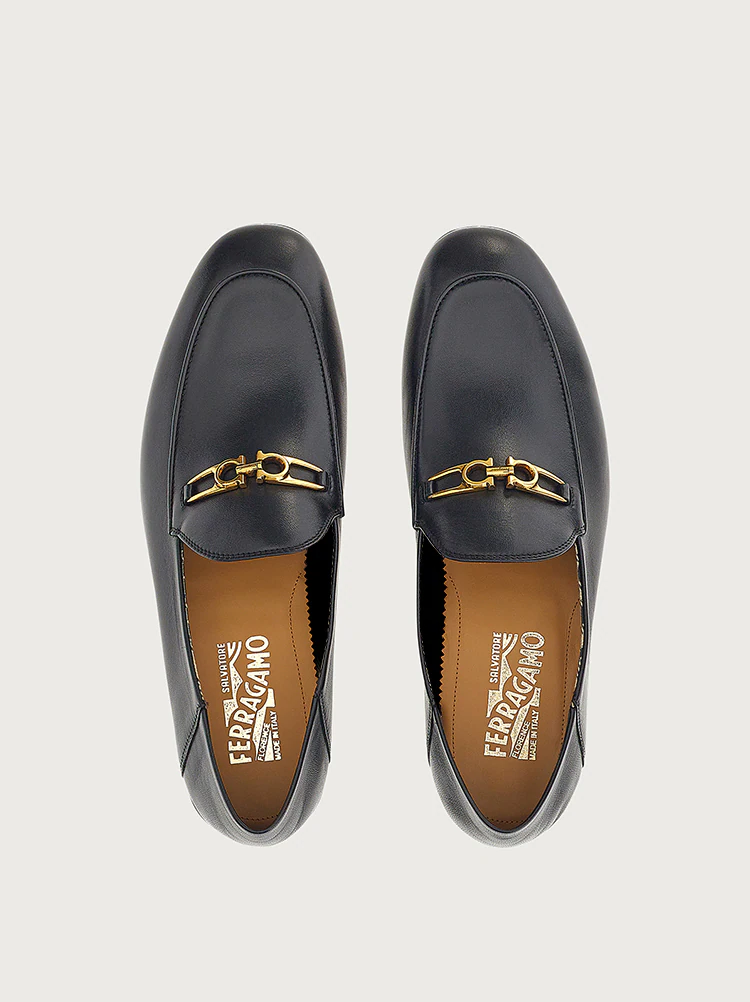 Giày Salvatore Ferragamo Nam Loafer With Gancini Ornament 'Black' 