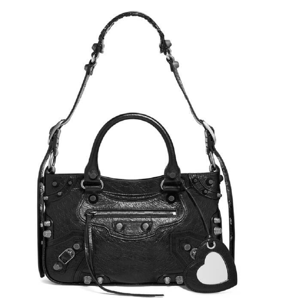  Túi Nữ Balenciaga Le Cagole Medium Braided-handle Leather 'Black' 