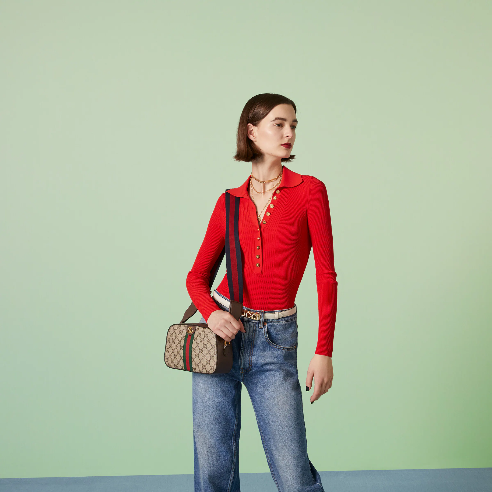  Túi Nam Gucci Ophidia GG Small Shoulder Bag 'Ebony' 