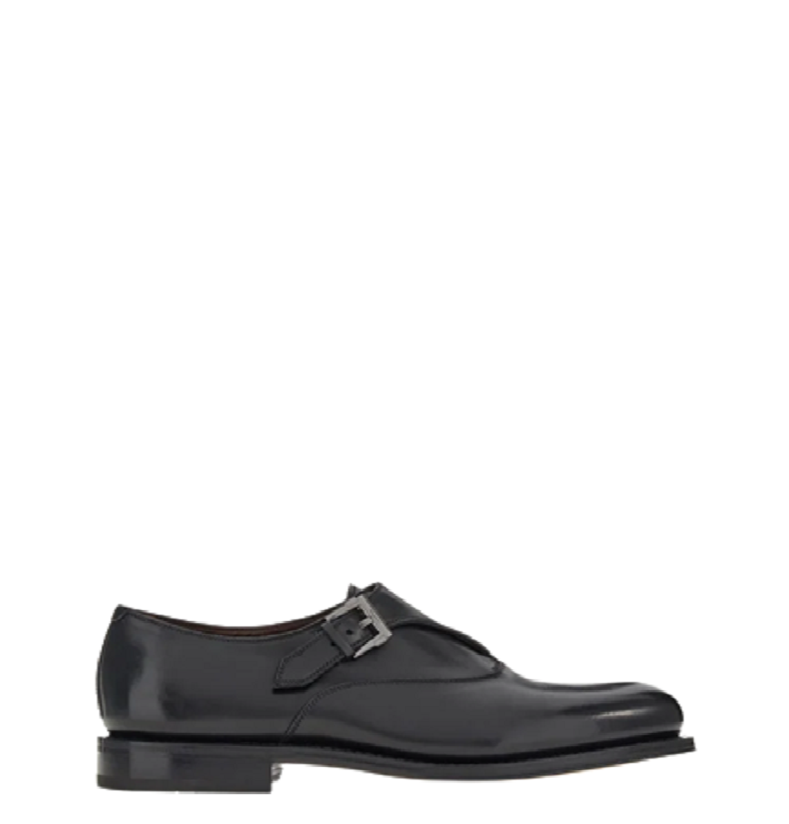  Giày Salvatore Ferragamo Nam Single Monk Strap Black 