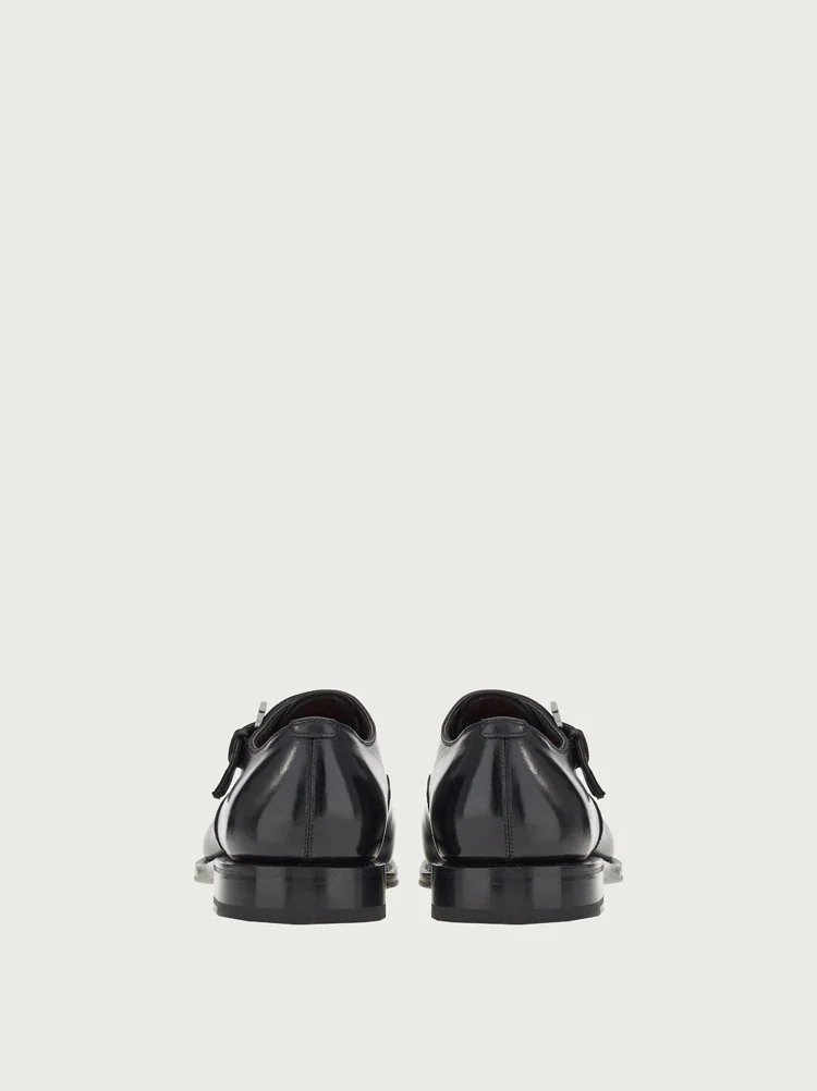 Giày Salvatore Ferragamo Nam Single Monk Strap Black 