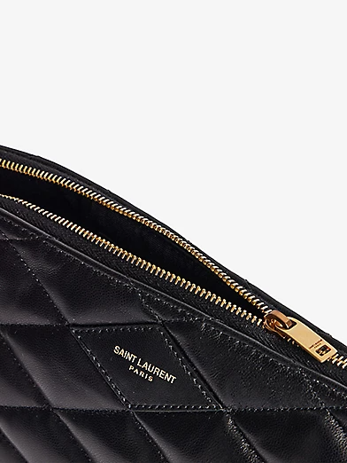  Túi Nữ Saint Laurent Brand-foiled Leather Shoulder Bag 'Black' 