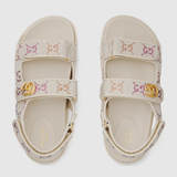  Dép Nữ Gucci Sandal Double G 'Ivory GG Crystal Canvas' ‎ 