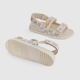  Dép Nữ Gucci Sandal Double G 'Ivory GG Crystal Canvas' ‎ 