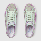  Giày Nữ Gucci Tennis 1977 'Pale Green And Lilac GG Crystal Canvas' 