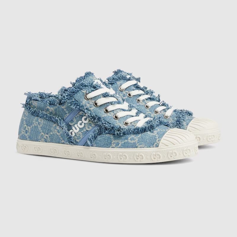  Giày Nữ Gucci GG Trainer 'Light Blue GG Denim' 