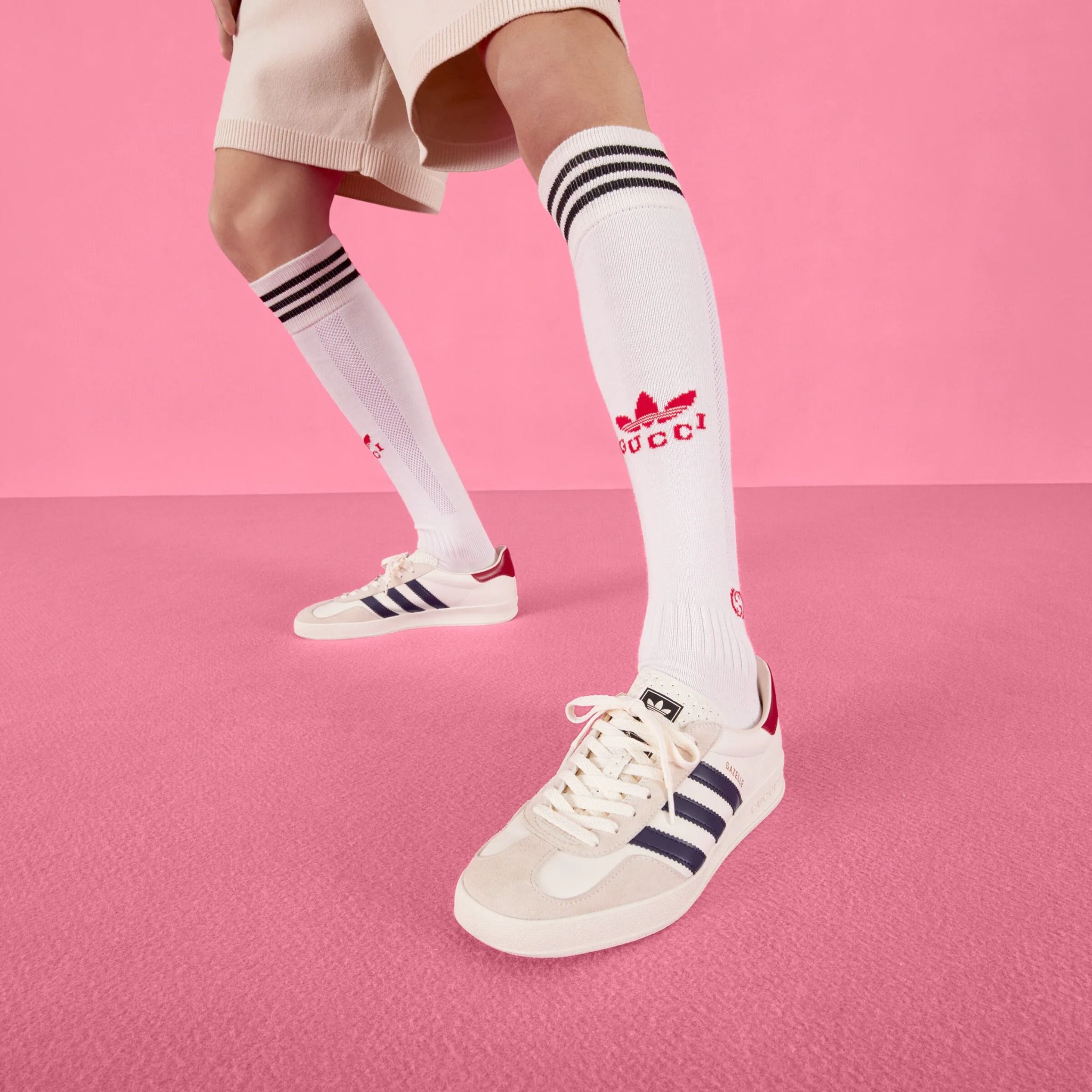 Giay Nam Gucci x Adidas Gazelle Pink 707847 UTT10 9060 LUXITY