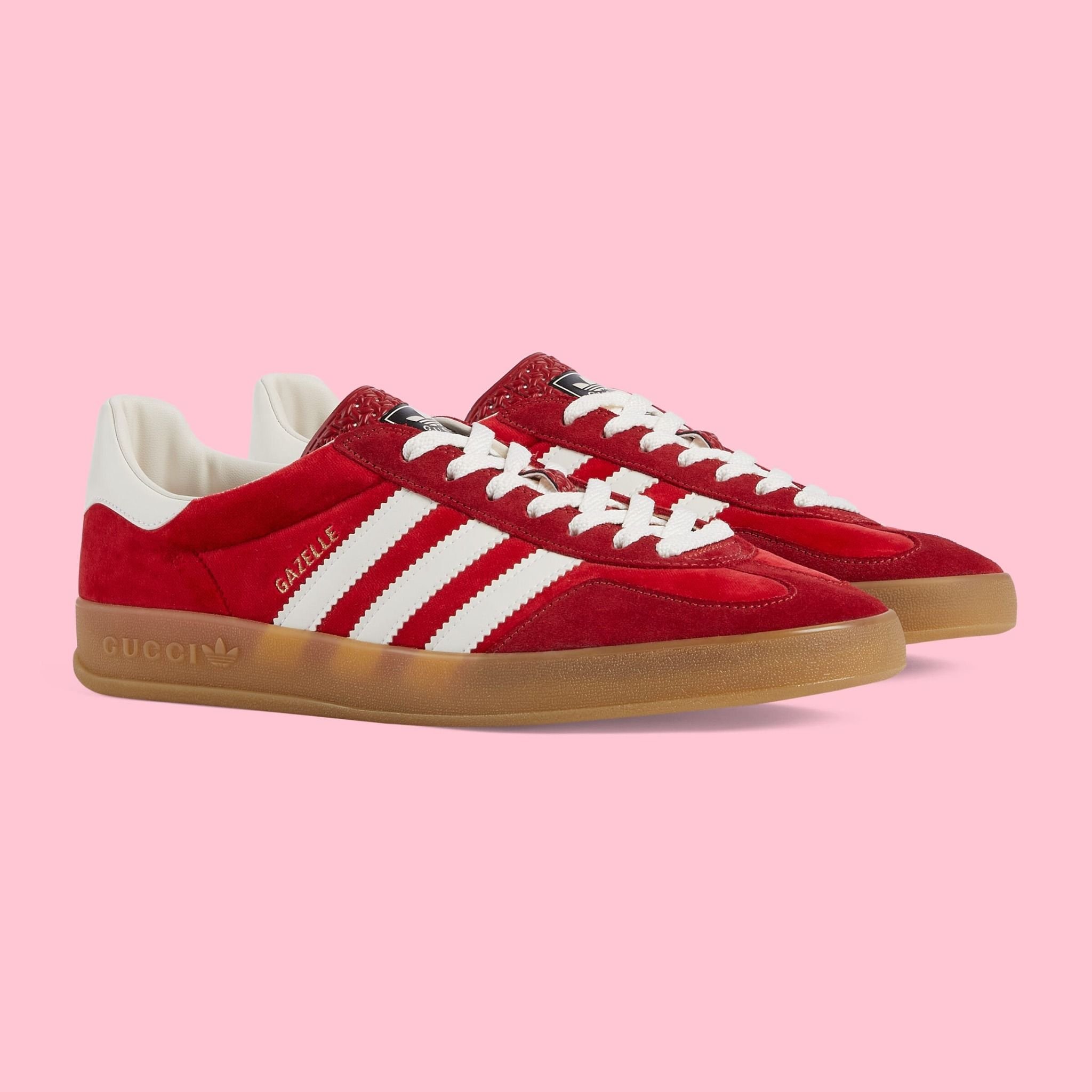 Giay Nam Gucci x Adidas Gazelle Red Velvet 707848 9STU0 6360 LUXITY