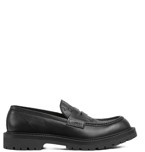  Giày Nam Gucci Loafer With Web 'Black' 