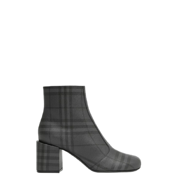  Giày Nữ Burberry Vintage Check Block-heel Ankle Boots 'Charcoal' 